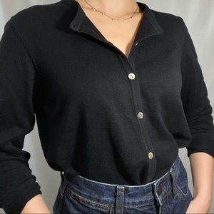 Vintage womens petite black cardigan size M